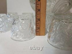 VINTAGE CUT GLASS CRYSTAL PUNCH BOWL with 12 CUPS AND LADLE