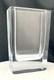 VINTAGE DE MARTUS MCM ART GLASS CUT CRYSTAL RECTANGLE VASE 7.5, MARKED c1960 vg