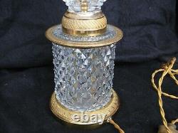 VINTAGE FRENCH CUT CRYSTAL, GILT BRONZE TABLE LAMP FOOT, 20th CENTURY