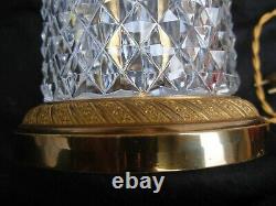 VINTAGE FRENCH CUT CRYSTAL, GILT BRONZE TABLE LAMP FOOT, 20th CENTURY