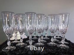 VINTAGE Set (14) Cut Crystal Glass Champagne Flutes 8, Vintage, Sparkly? NICE