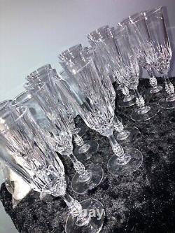 VINTAGE Set (14) Cut Crystal Glass Champagne Flutes 8, Vintage, Sparkly? NICE
