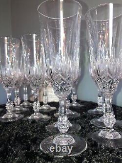 VINTAGE Set (14) Cut Crystal Glass Champagne Flutes 8, Vintage, Sparkly? NICE