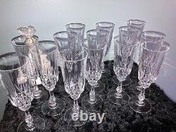 VINTAGE Set (14) Cut Crystal Glass Champagne Flutes 8, Vintage, Sparkly? NICE