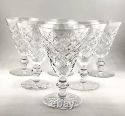 VINTAGE WATERFORD CRYSTAL ADARE (CUT) 5 1/4 CLARET WINE GLASS Set Of (6)