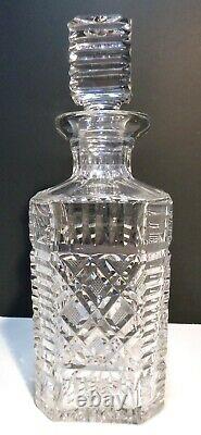 VINTAGE Waterford Crystal MASTER CUTTER Strawberry Cut Square Decanter 10