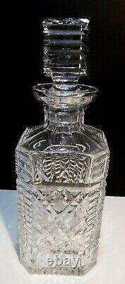 VINTAGE Waterford Crystal MASTER CUTTER Strawberry Cut Square Decanter 10