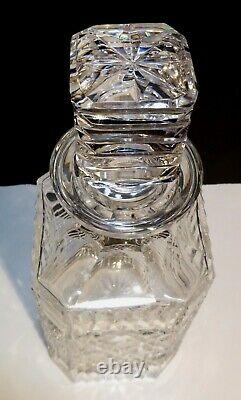 VINTAGE Waterford Crystal MASTER CUTTER Strawberry Cut Square Decanter 10