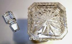 VINTAGE Waterford Crystal MASTER CUTTER Strawberry Cut Square Decanter 10