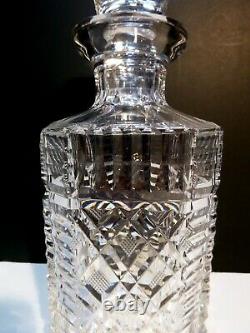 VINTAGE Waterford Crystal MASTER CUTTER Strawberry Cut Square Decanter 10