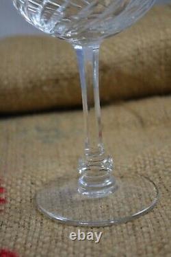VINTAGE set of 9 cut glass crystal hock white wine glasses