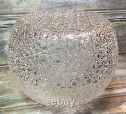 VTG'80s Yasemin Crystal Russian Pattern 12 Hand Cut Glass Lidded Punch Bowl