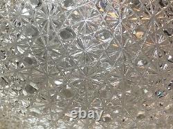 VTG'80s Yasemin Crystal Russian Pattern 12 Hand Cut Glass Lidded Punch Bowl
