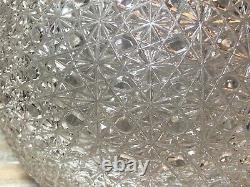 VTG'80s Yasemin Crystal Russian Pattern 12 Hand Cut Glass Lidded Punch Bowl