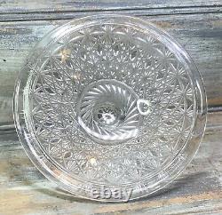 VTG'80s Yasemin Crystal Russian Pattern 12 Hand Cut Glass Lidded Punch Bowl