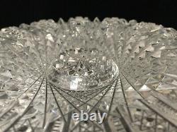 VTG ABP American Brilliant Detail Cut Crystal Glass Bowl, 8 1/4 Dia x 3 1/2 H