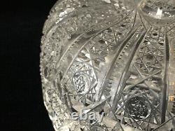 VTG ABP American Brilliant Detail Cut Crystal Glass Bowl, 8 1/4 Dia x 3 1/2 H
