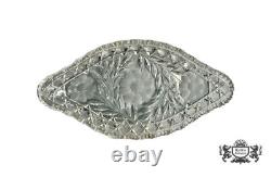 VTG American Brilliant Period Cut Crystal Glass Oval Scalloped Edge Dish