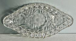 VTG American Brilliant Period Cut Crystal Glass Oval Scalloped Edge Dish