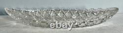 VTG American Brilliant Period Cut Crystal Glass Oval Scalloped Edge Dish