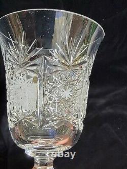 VTG Bohemia Czech Queen Lace Crystal Glass Hand Cut 24% Lead Wine Glass Set of 6