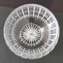 VTG Bohemian Cut Crystal Queens Lace Pedestal Bowl 5.5 Tall x 10 Diameter