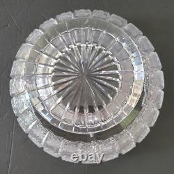 VTG Bohemian Cut Crystal Queens Lace Pedestal Bowl 5.5 Tall x 10 Diameter