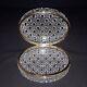 VTG CUT CRYSTAL GLASS & BRASS HEAVY 6x4.5x3 TRINKET JEWELRY BOX CASKET with HINGE