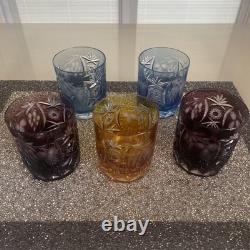 VTG German Nachtmann /Bohemian Cut to Clear Crystal Whiskey/Rocks Glasses EUC