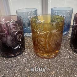 VTG German Nachtmann /Bohemian Cut to Clear Crystal Whiskey/Rocks Glasses EUC