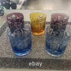 VTG German Nachtmann /Bohemian Cut to Clear Crystal Whiskey/Rocks Glasses EUC
