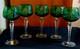 VTG Imperlux AJKA Lausitzer Emerald Green Cut Crystal Wine Glasses 8 Set of 5