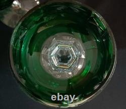 VTG Imperlux AJKA Lausitzer Emerald Green Cut Crystal Wine Glasses 8 Set of 5