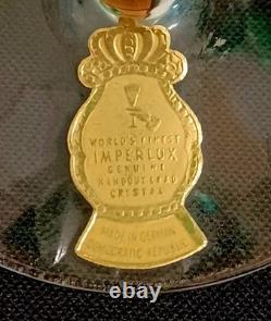 VTG Imperlux AJKA Lausitzer Emerald Green Cut Crystal Wine Glasses 8 Set of 5