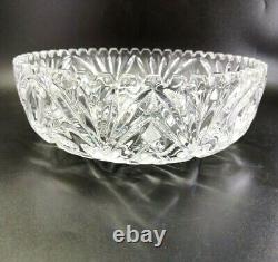 VTG Large Crystal Lead Hand Cut Glass Bowl Dish 9.5 in