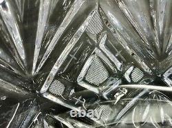 VTG Large Crystal Lead Hand Cut Glass Bowl Dish 9.5 in