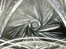 VTG Large Crystal Lead Hand Cut Glass Bowl Dish 9.5 in