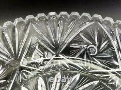 VTG Large Crystal Lead Hand Cut Glass Bowl Dish 9.5 in