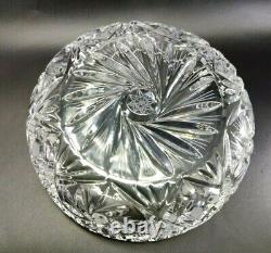 VTG Large Crystal Lead Hand Cut Glass Bowl Dish 9.5 in