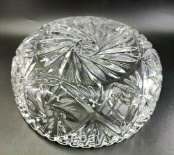 VTG Large Crystal Lead Hand Cut Glass Bowl Dish 9.5 in