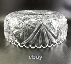VTG Large Crystal Lead Hand Cut Glass Bowl Dish 9.5 in