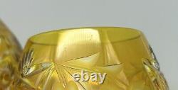 VTG Nachtmann Traube Amber Cut to Clear Crystal Brandy Glass Snifters