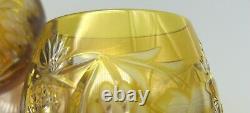 VTG Nachtmann Traube Amber Cut to Clear Crystal Brandy Glass Snifters