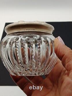 VTG Vanity Cut Crystal Glass Jars Hair Receiver & Powder RW&S Sterling Lids