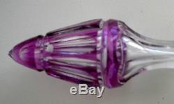 Val St Lambert Amethyst Or Plum Cased Cut Clear Crystal Decanter