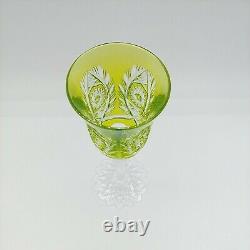 Val St Lambert Chartreuse Cut to Clear Crystal Wine Glass Fancy Foot 8.5