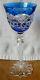 Val St. Lambert Verrept Blue Cased Cut to Clear Crystal Wine Water Goblet Glass