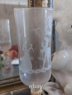 Venetian Goblet Murano Glass Cut Crystal 31.5 Cm N°5