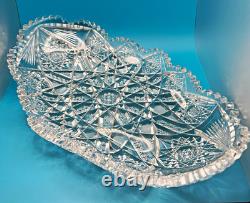 Very large American Brilliant Cut Crystal Serving Tray