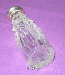 Victorian 1843 Cut Glass Crystal And Sterling Silver Sugar Shaker Antique